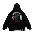 Fashion Men's Rose Alphabet Print Hoodie